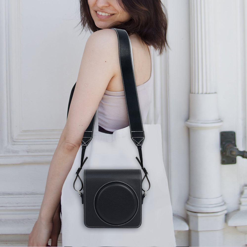 Zikkon Camera Shoulder Strap for fujifilm Instax Mini Evo 99 Film Instant Digital Camera Case (Black)