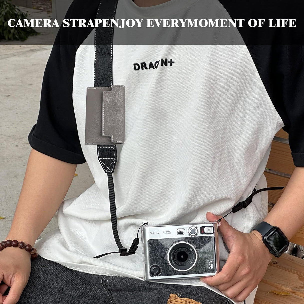 Zikkon Camera Shoulder Strap for fujifilm Instax Mini Evo 99 Film Instant Digital Camera Case (Black)