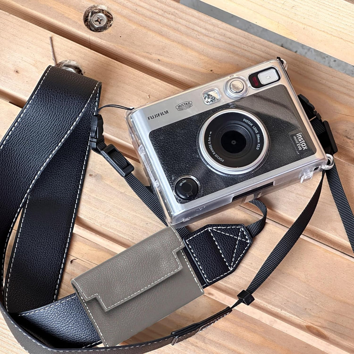 Zikkon Camera Shoulder Strap for fujifilm Instax Mini Evo 99 Film Instant Digital Camera Case (Black)