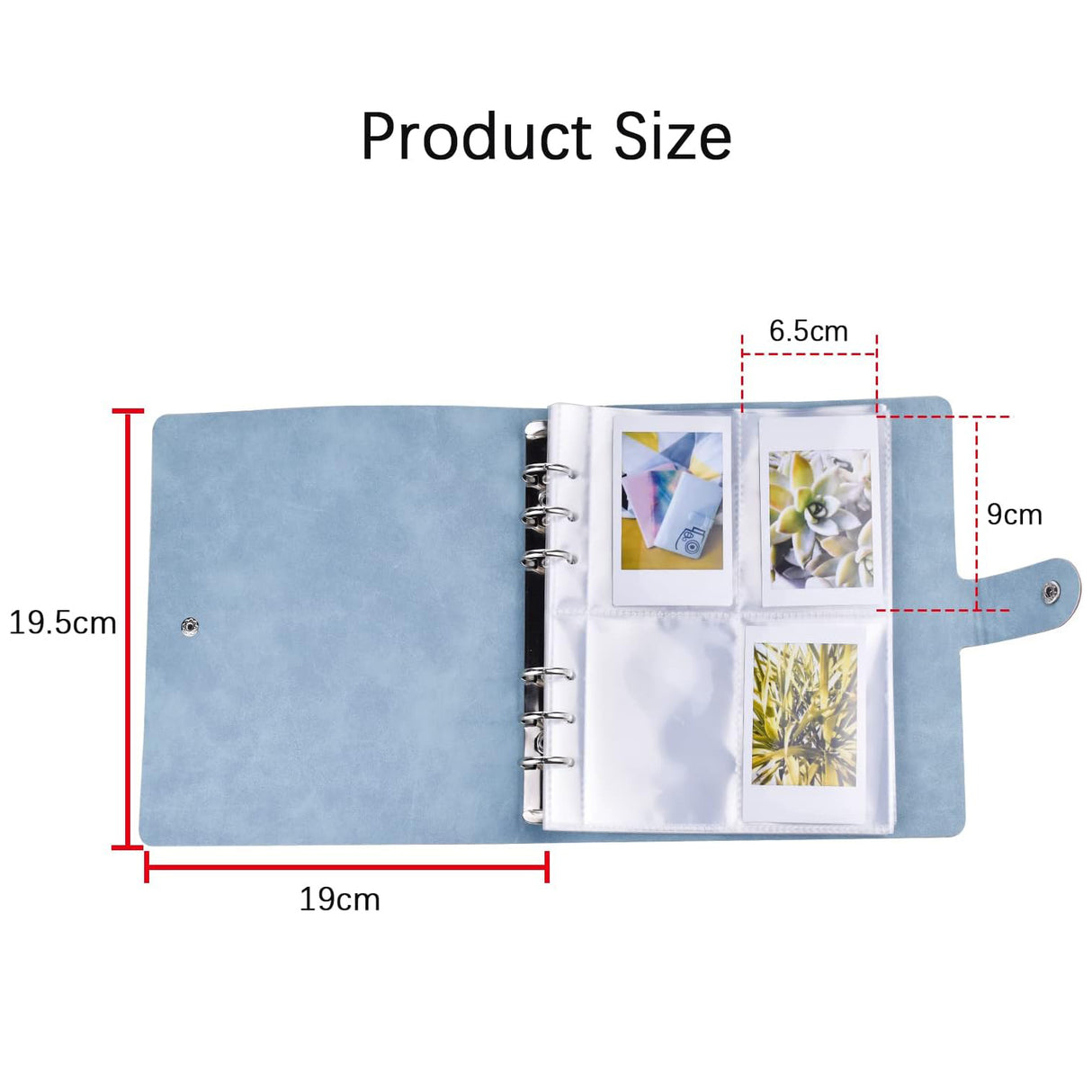 Zikkon Compatible 200 sheet PU Album for Fujifilm Instax Mini Film (3 inch) (Blue)
