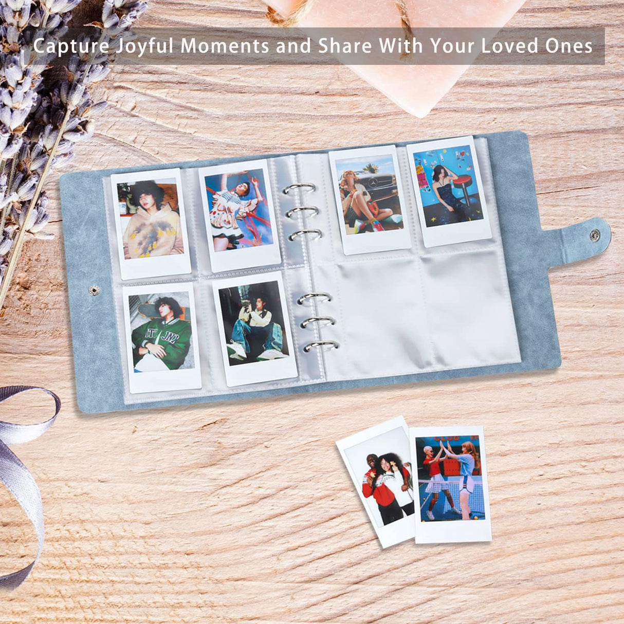 Zikkon Compatible 200 sheet PU Album for Fujifilm Instax Mini Film (3 inch) (Blue)