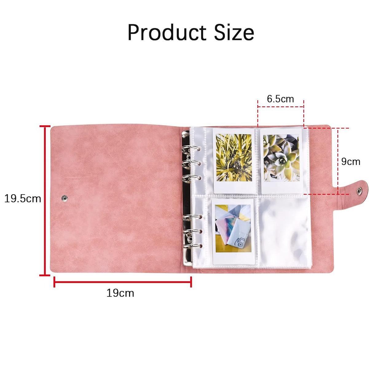 Zikkon Compatible 200 sheet PU Album for Fujifilm Instax Mini Film (3 inch) (Pink)