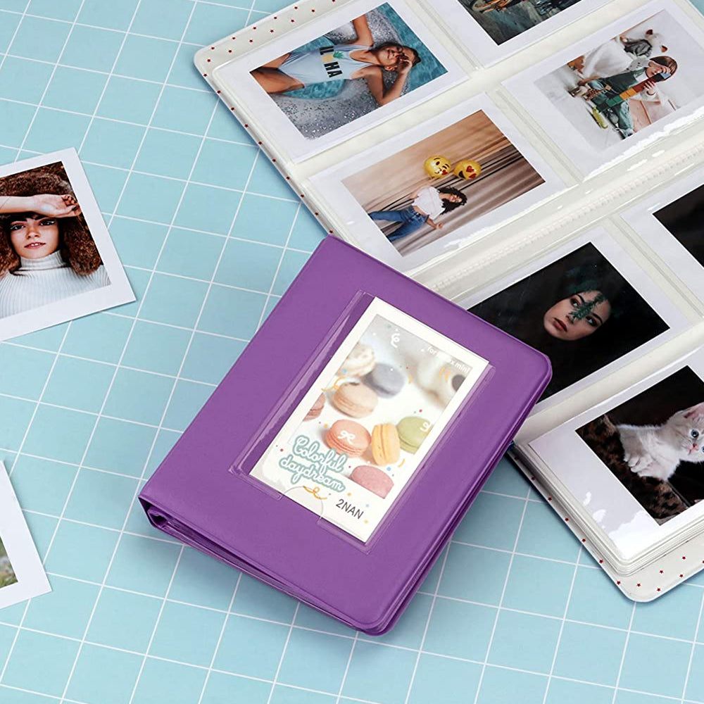 Zikkon Compatible 64 sheet Album for Fujifilm Instax Mini Film (3 inch) Violet Purple