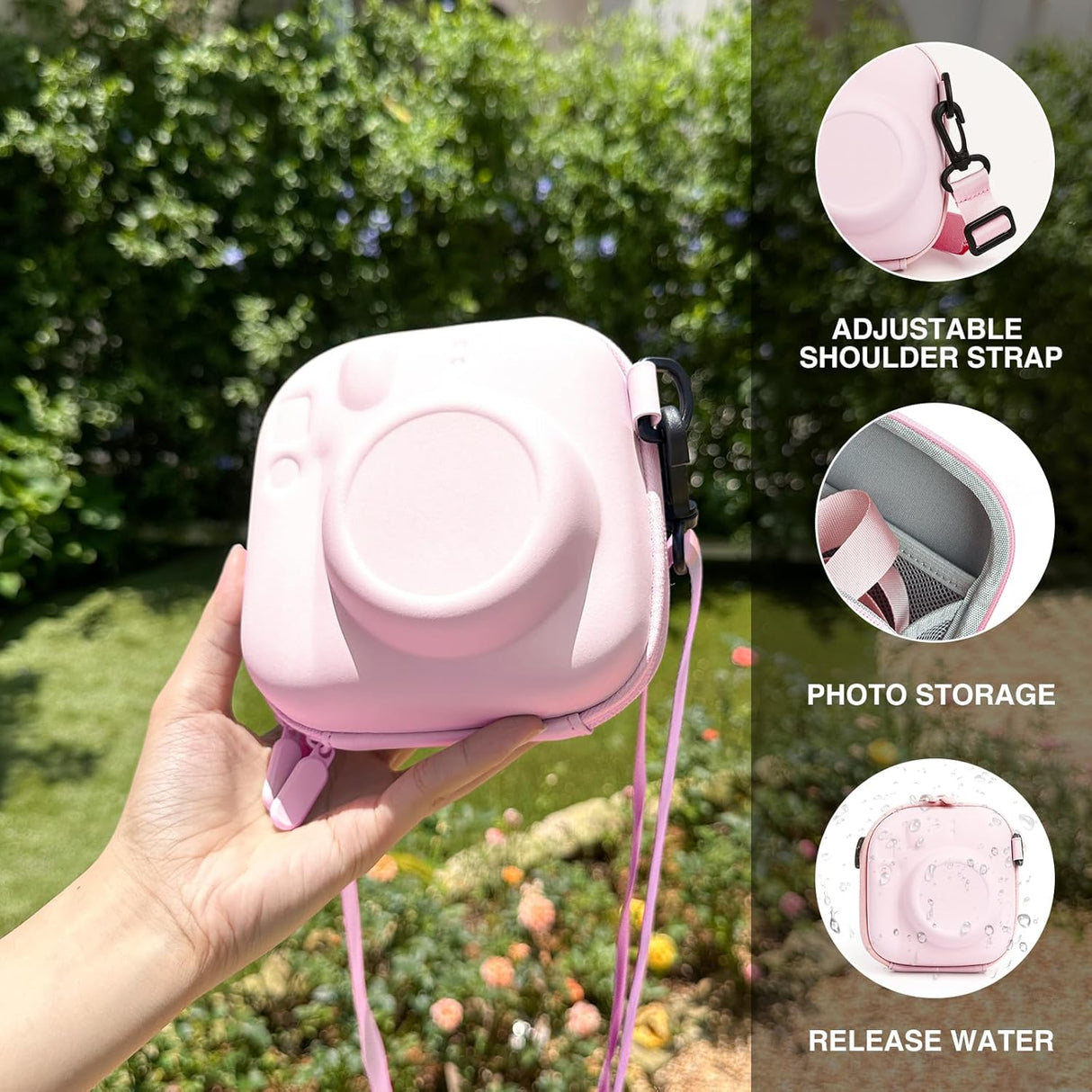 Zikkon EVA Universal Camera Case for Fujifilm Instax Mini 12/11/99/ SE/90/7 (Blossom Pink)