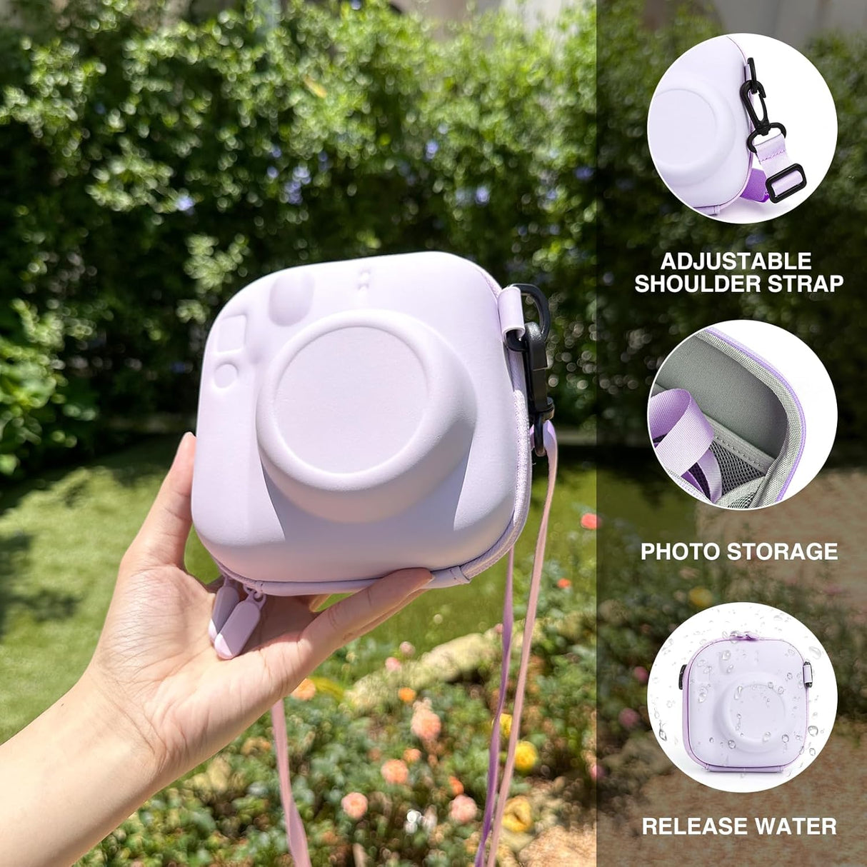 Zikkon EVA Universal Camera Case for Fujifilm Instax Mini 12/11/99/ SE/90/7 (Lilac purple)