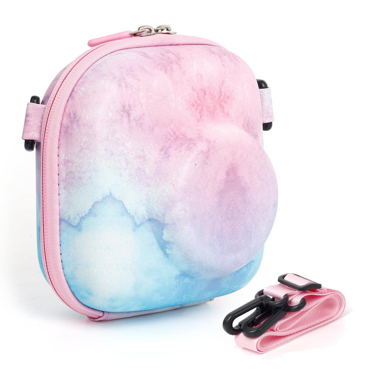 Zikkon EVA Universal Camera Case for Fujifilm Instax Mini 12/11/99/ SE/90/7 (Blue/pink Watercolor)