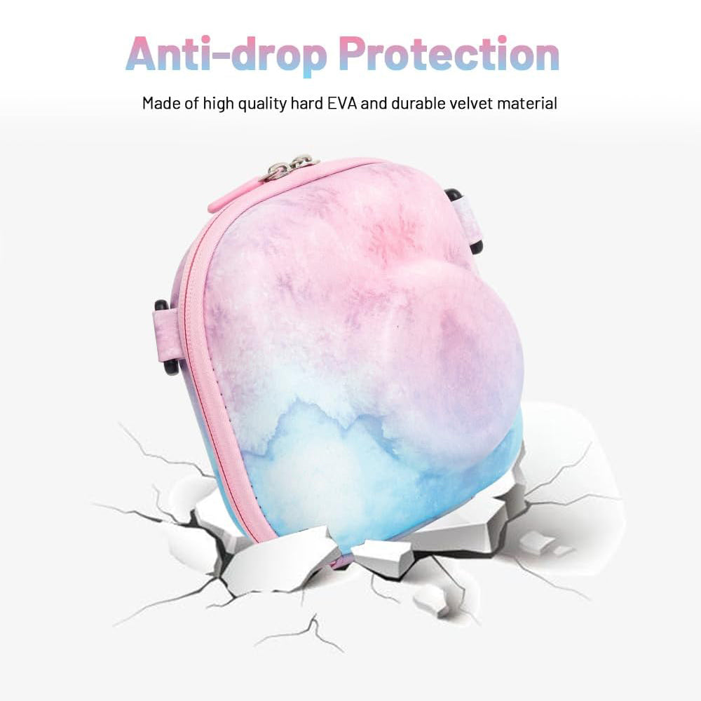 Zikkon EVA Universal Camera Case for Fujifilm Instax Mini 12/11/99/ SE/90/7 (Blue/pink Watercolor)