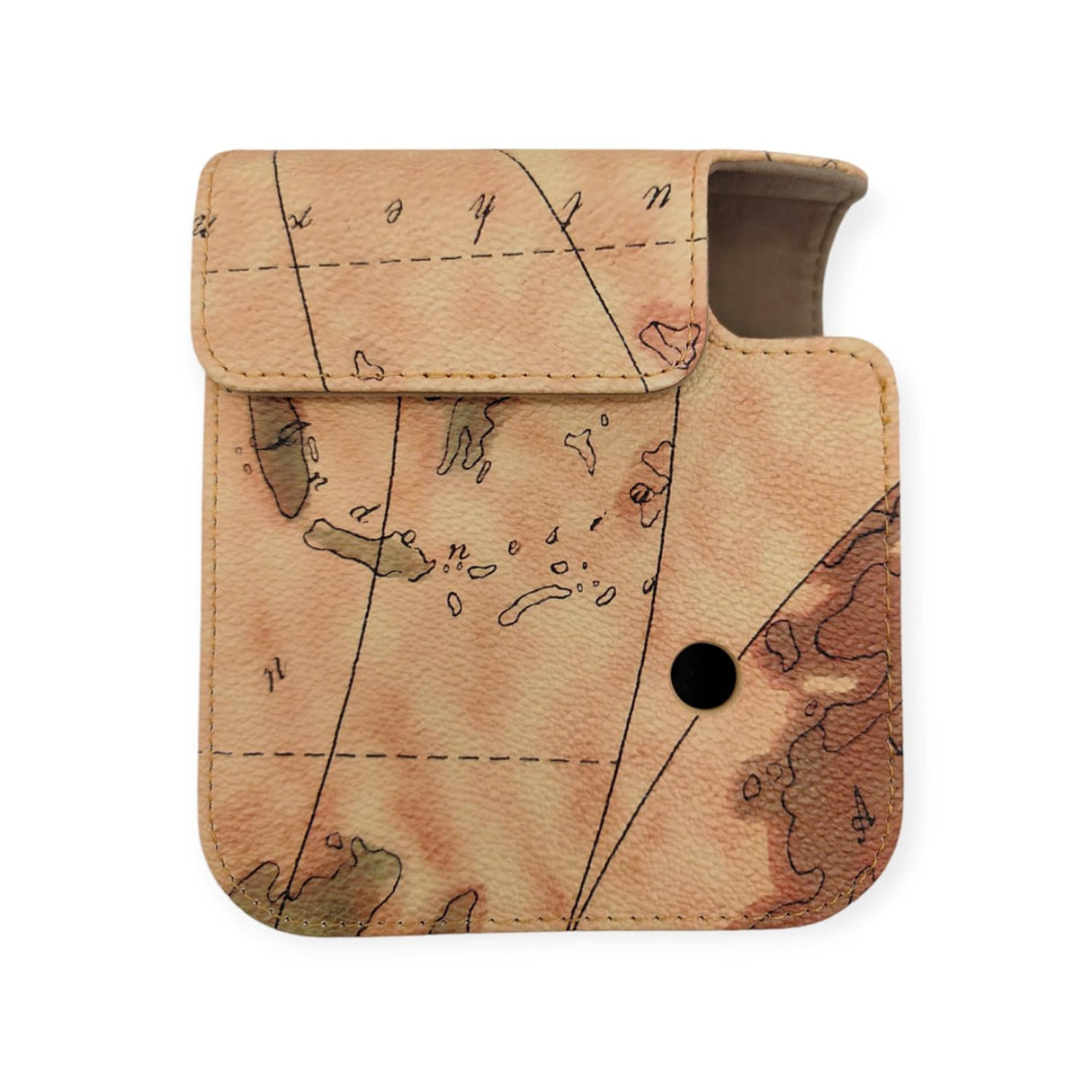 ZIKKON Instax Mini 12 Protective Camera Case PU Leather Carrying Bag_Map