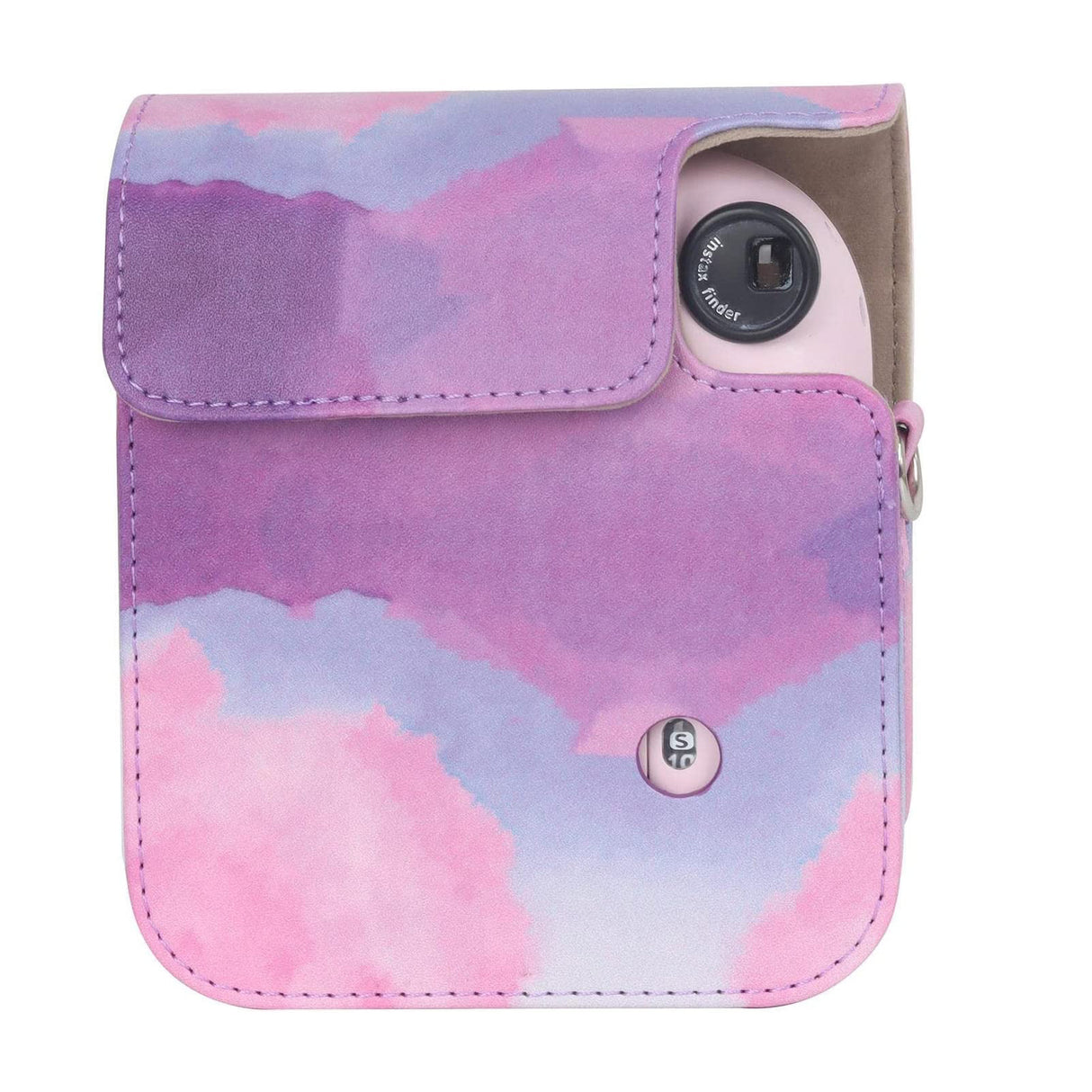 Zikkon Instax Mini 12 Protective Camera Case PU Leather Carrying Bag _Pink Cloud