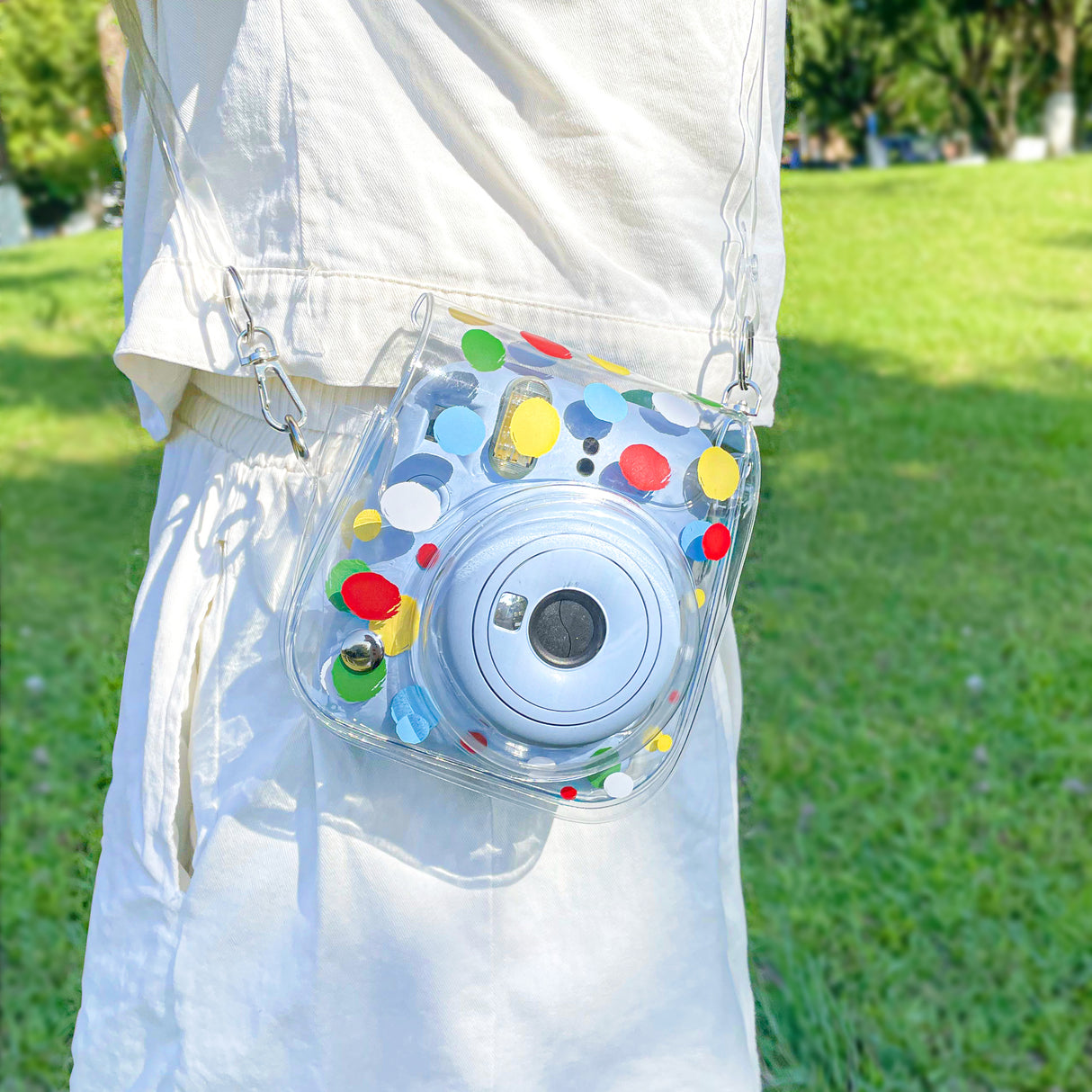 Zikkon Instax Mini 12 Transparent Camera Case (Colorful dots)