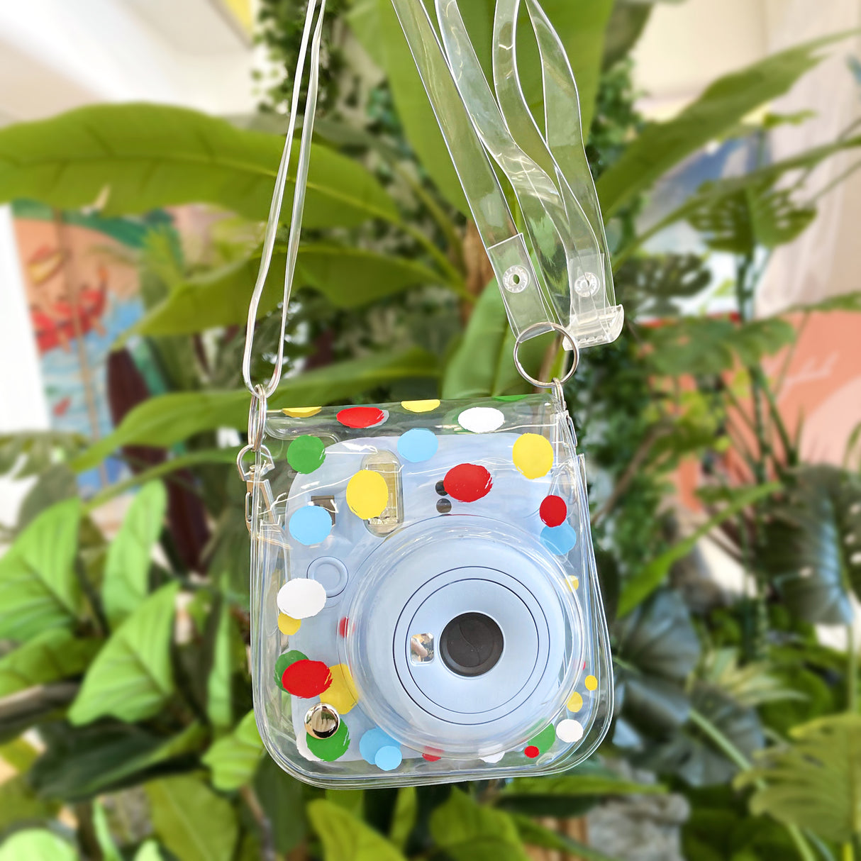 Zikkon Instax Mini 12 Transparent Camera Case (Colorful dots)