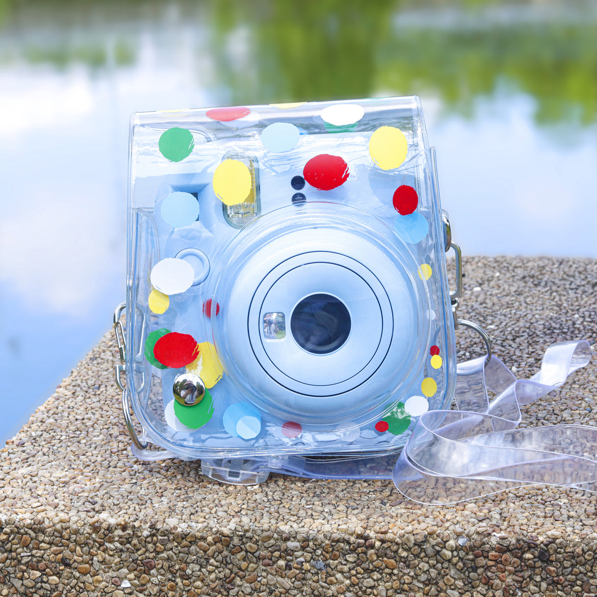 Zikkon Instax Mini 12 Transparent Camera Case (Colorful dots)