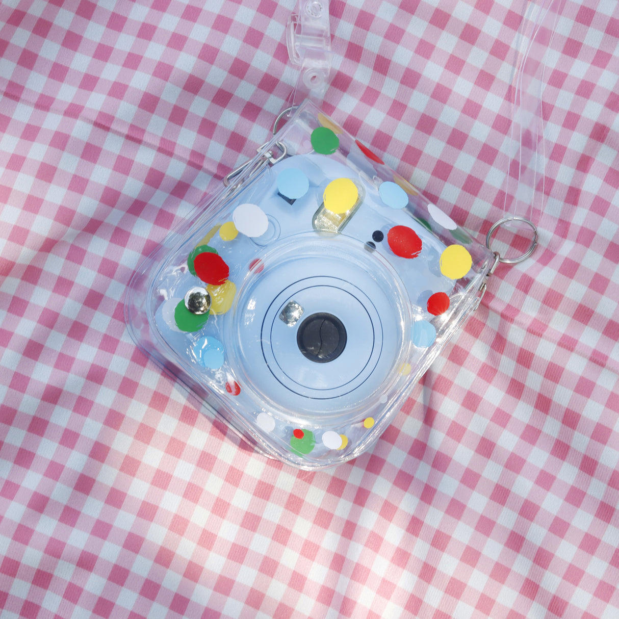 Zikkon Instax Mini 12 Transparent Camera Case (Colorful dots)