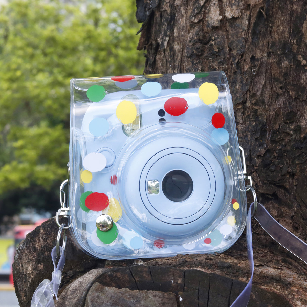 Zikkon Instax Mini 12 Transparent Camera Case (Colorful dots)
