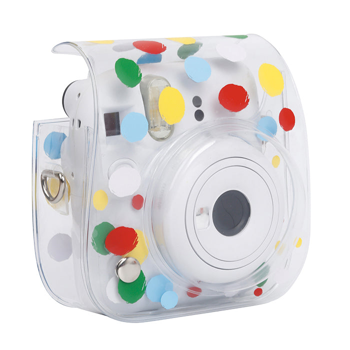 Zikkon Instax Mini 12 Transparent Camera Case (Colorful dots)