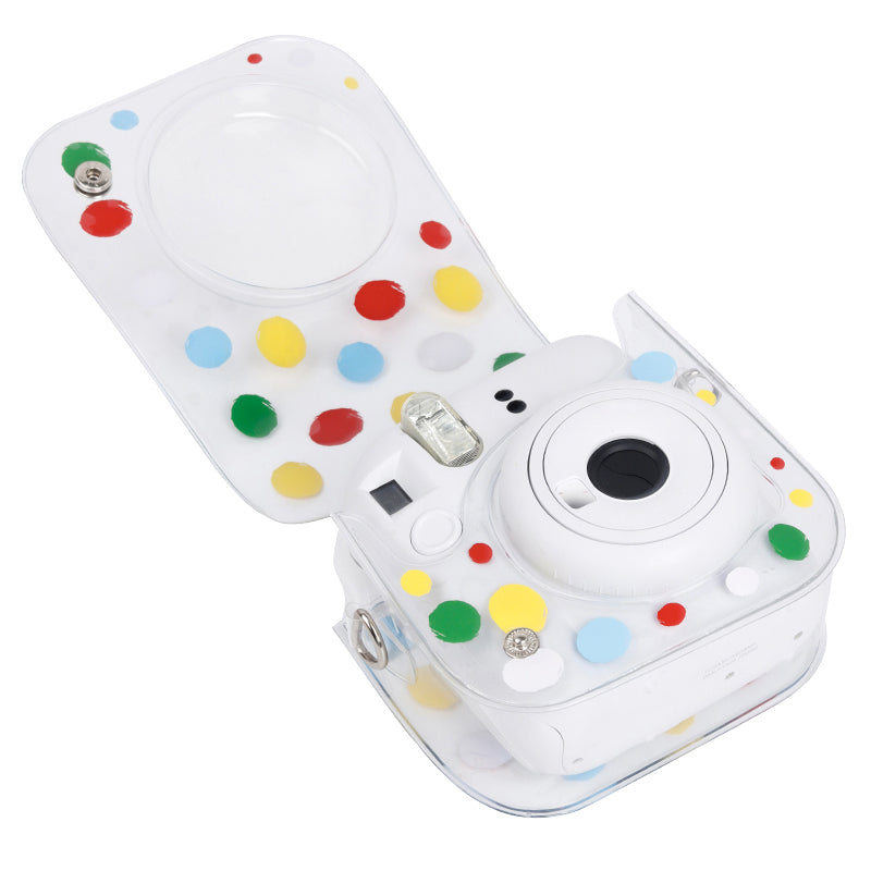 Zikkon Instax Mini 12 Transparent Camera Case (Colorful dots)