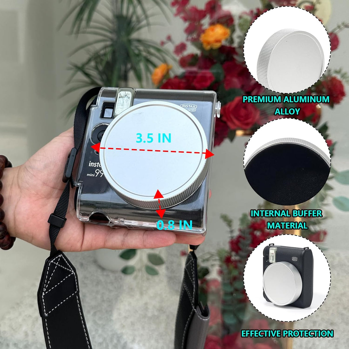 Zikkon Instax Mini 99 Lens Cap (Aluminium Silver)
