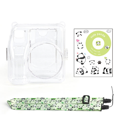 Zikkon Instax Mini SE Crystal Case Photo Storage Pocket with Shoulder Straps + Stickers set (Green)