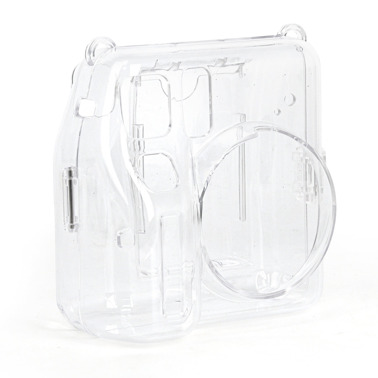 Zikkon Instax Mini SE Crystal Case Photo Storage Pocket with Shoulder Straps + Stickers set (Purple)