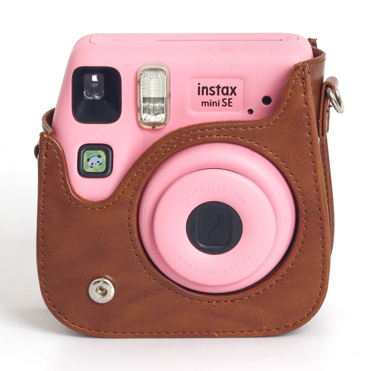 Zikkon Instax Mini SE Protective Camera Case PU Leather Carrying Bag (Brown)