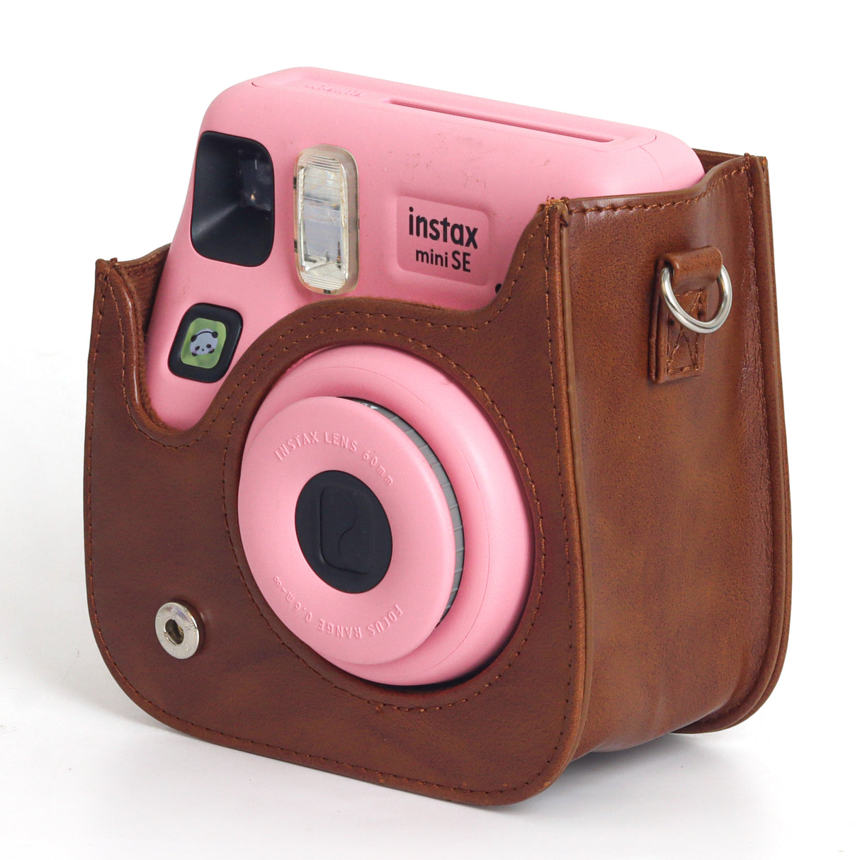 Zikkon Instax Mini SE Protective Camera Case PU Leather Carrying Bag (Brown)