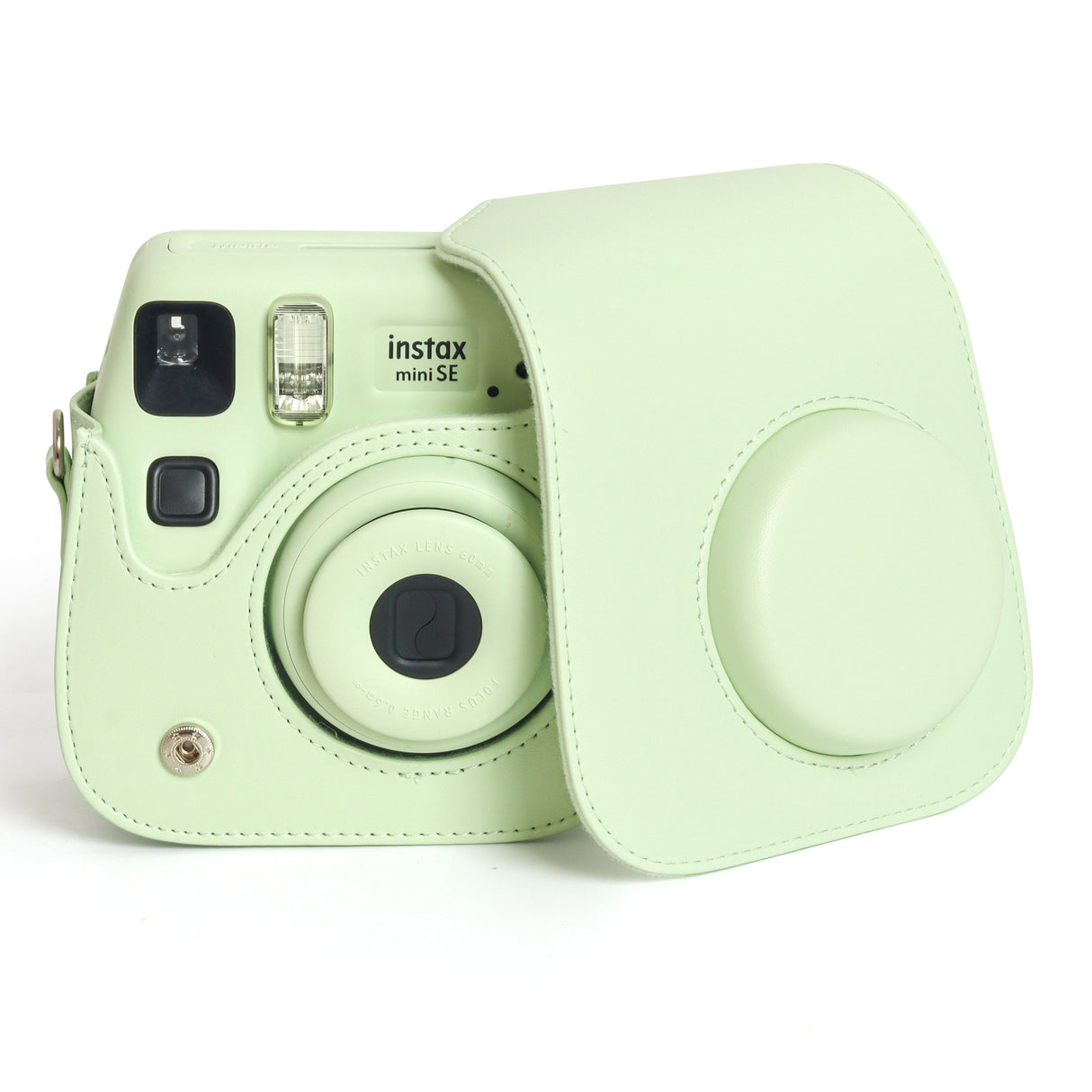 Zikkon Instax Mini SE Protective Camera Case PU Leather Carrying Bag (Green)