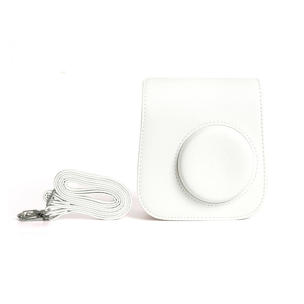 Zikkon Instax Mini SE Protective Camera Case PU Leather Carrying Bag (White)