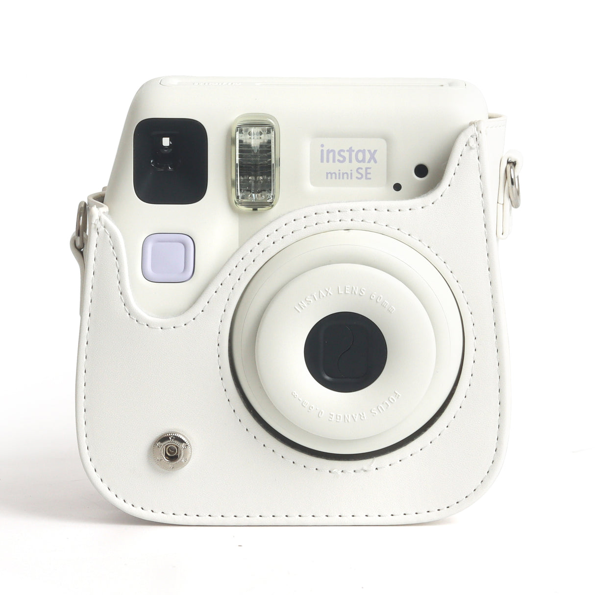Zikkon Instax Mini SE Protective Camera Case PU Leather Carrying Bag (White)