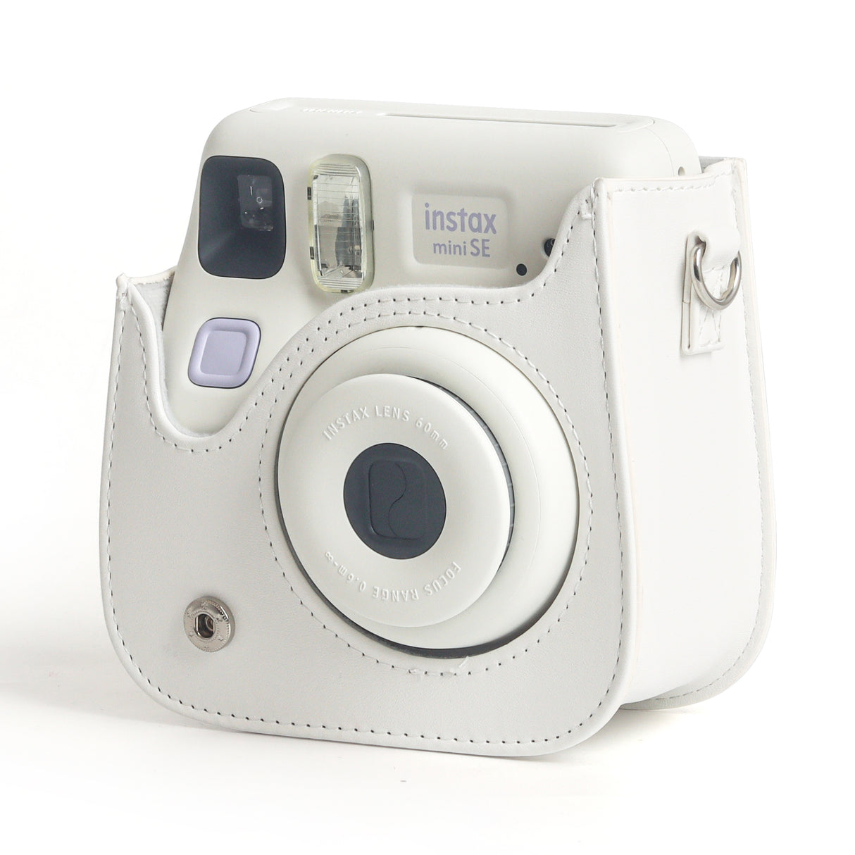 Zikkon Instax Mini SE Protective Camera Case PU Leather Carrying Bag (White)