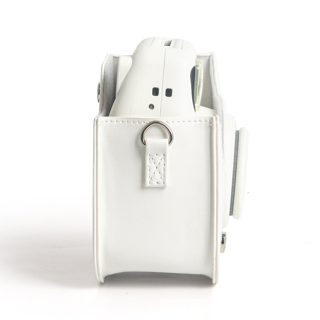 Zikkon Instax Mini SE Protective Camera Case PU Leather Carrying Bag (White)
