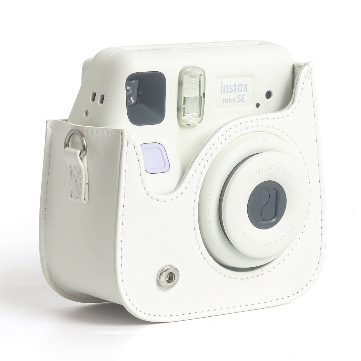 Zikkon Instax Mini SE Protective Camera Case PU Leather Carrying Bag (White)
