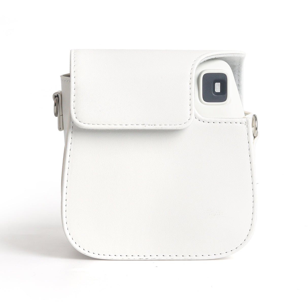 Zikkon Instax Mini SE Protective Camera Case PU Leather Carrying Bag (White)