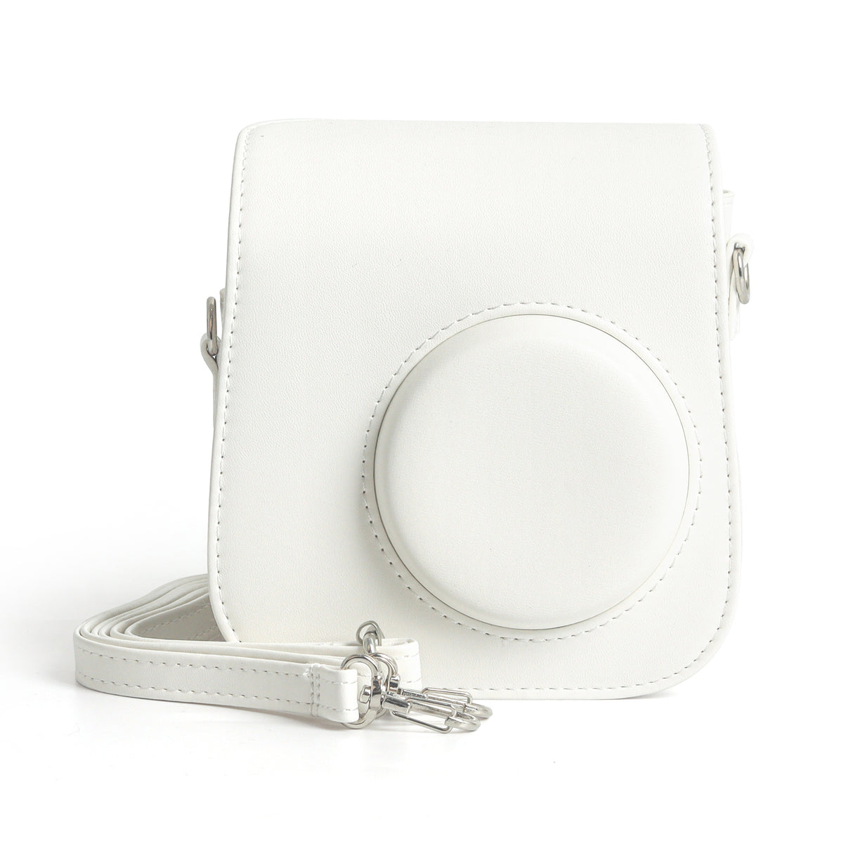 Zikkon Instax Mini SE Protective Camera Case PU Leather Carrying Bag (White)
