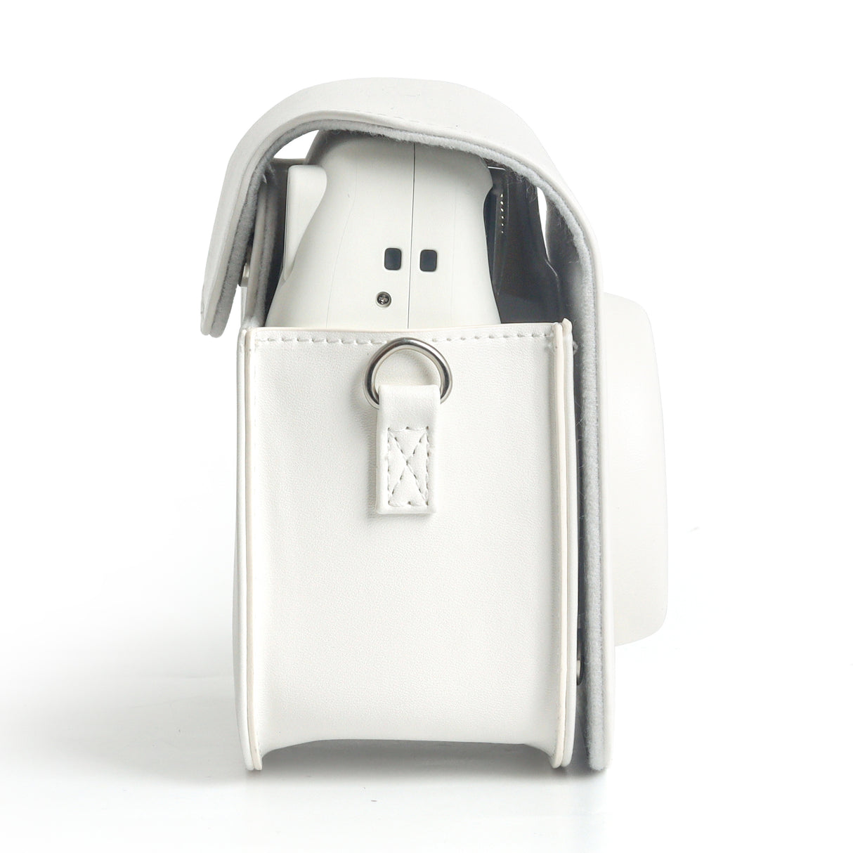 Zikkon Instax Mini SE Protective Camera Case PU Leather Carrying Bag (White)