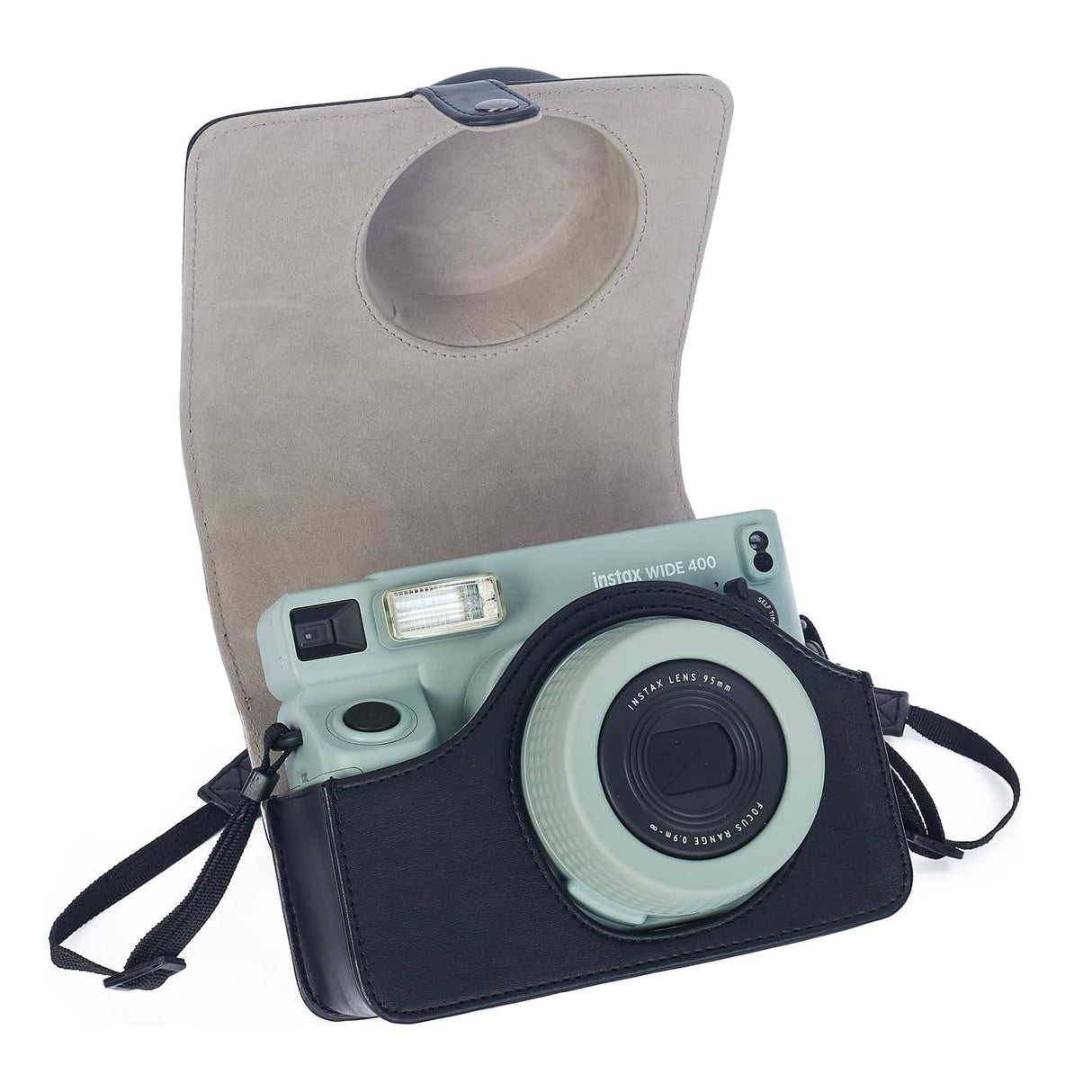 Zikkon Instax wide 400  Instant Camera PU Case Camera Bag (Black)