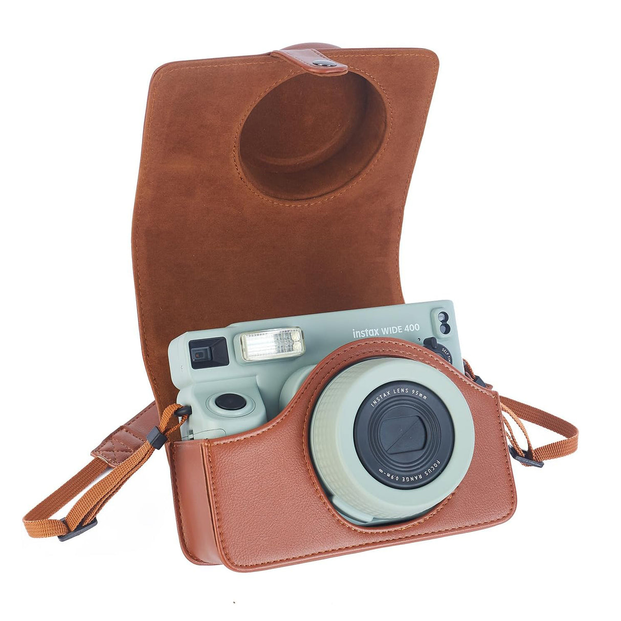 Zikkon Instax wide 400  Instant Camera PU Case Camera Bag (Brown)