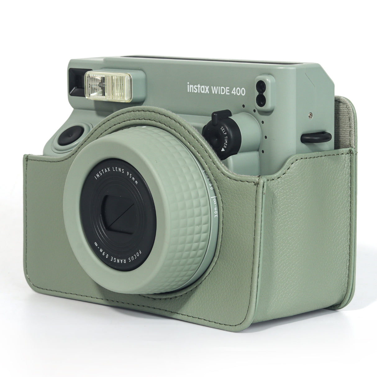 Zikkon Instax wide 400  Instant Camera PU Case Camera Bag (Dark green)