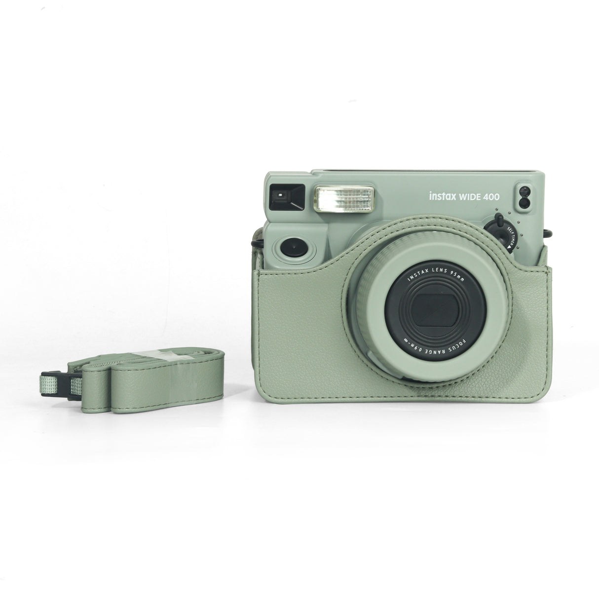 Zikkon Instax wide 400  Instant Camera PU Case Camera Bag (Dark green)
