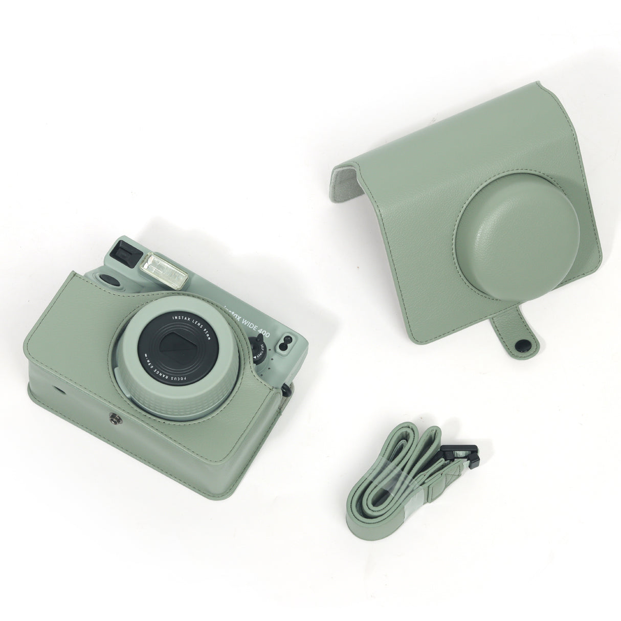 Zikkon Instax wide 400  Instant Camera PU Case Camera Bag (Dark green)