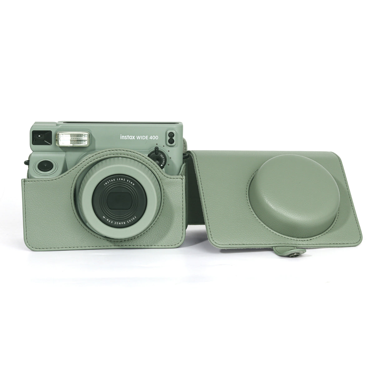 Zikkon Instax wide 400  Instant Camera PU Case Camera Bag (Dark green)