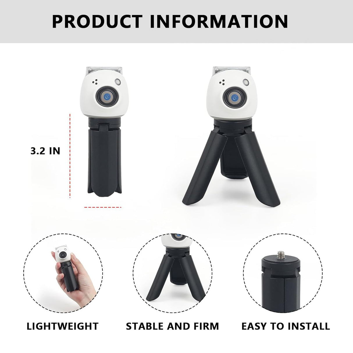 Zikkon Mini Tripod for Fujifilm Instax Mini Evo/99/PAL/70/LOMO Instant Camera (Black)