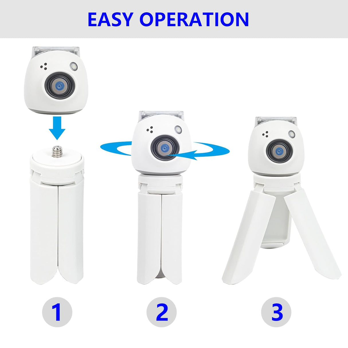 Zikkon Mini Tripod for Fujifilm Instax Mini Evo/99/PAL/70/LOMO Instant Camera (White)