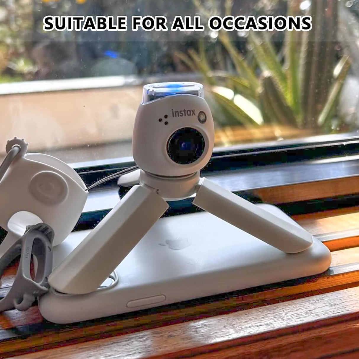 Zikkon Mini Tripod for Fujifilm Instax Mini Evo/99/PAL/70/LOMO Instant Camera (White)