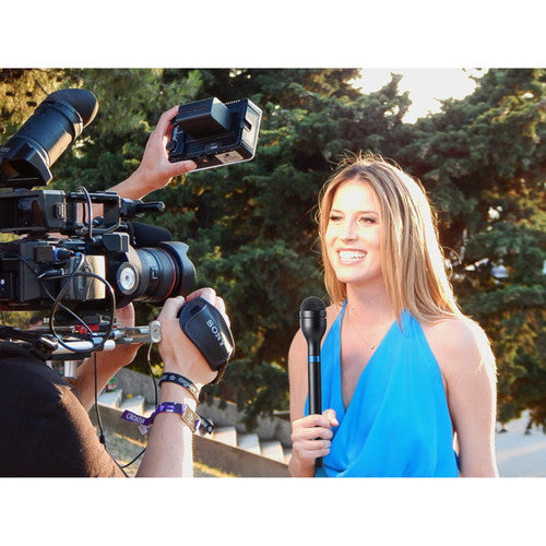 BOYA BY-HM100 Handheld Dynamic Microphone Mic Omni-Directional XLR Connector Aluminum Alloy Body Extra Long Handle for ENG Interview Presentation Recording