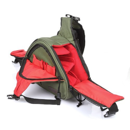 Caden K1 DSLR Camera Shoulder Sling Bag for Nikon, Canon, Sony (Army Green)