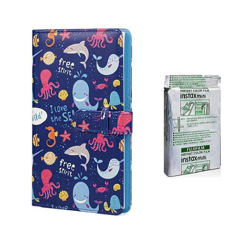 Fujifilm Instax Mini 10X1 Instant Film With 96-Sheets Album For Mini Film (3 inch) Sea Shell