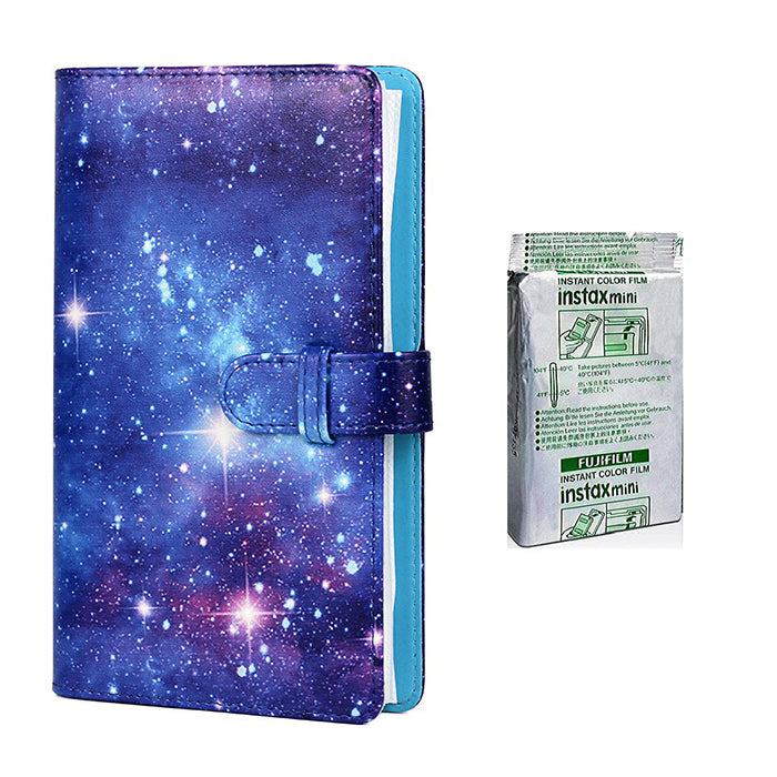 Fujifilm Instax Mini 10X1 Instant Film With 96-Sheets Album For Mini Film (3 inch) Star