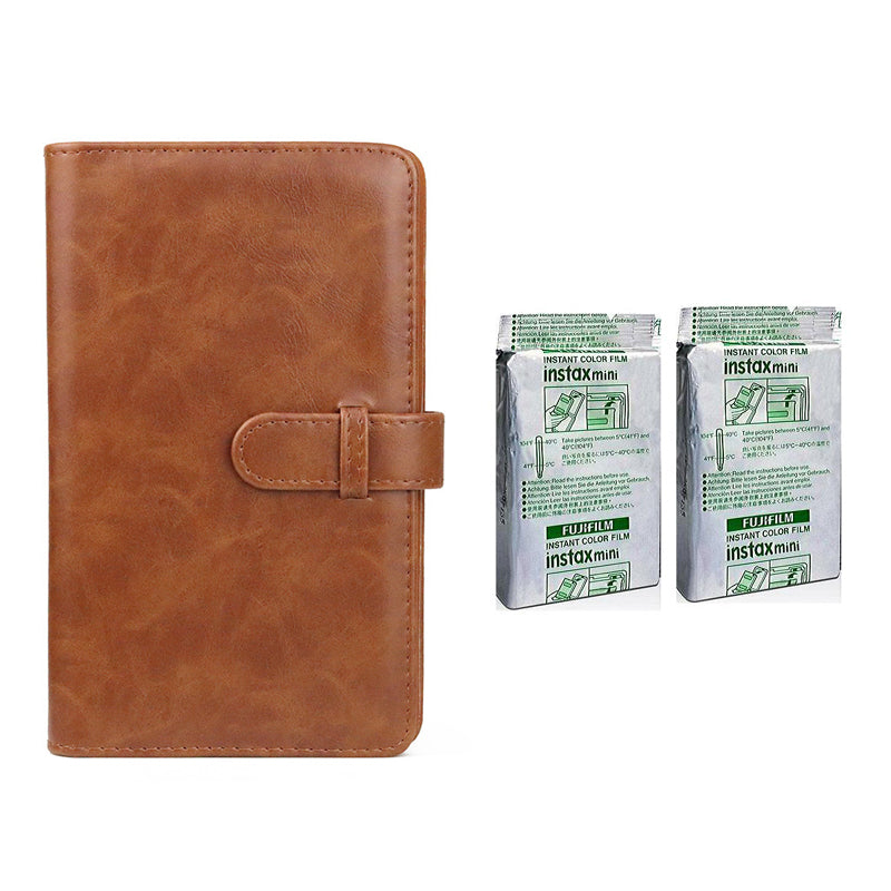 Fujifilm Instax Mini 10X2 Instant Film With 96 pocket Album For Mini Film (3 inch) Brown