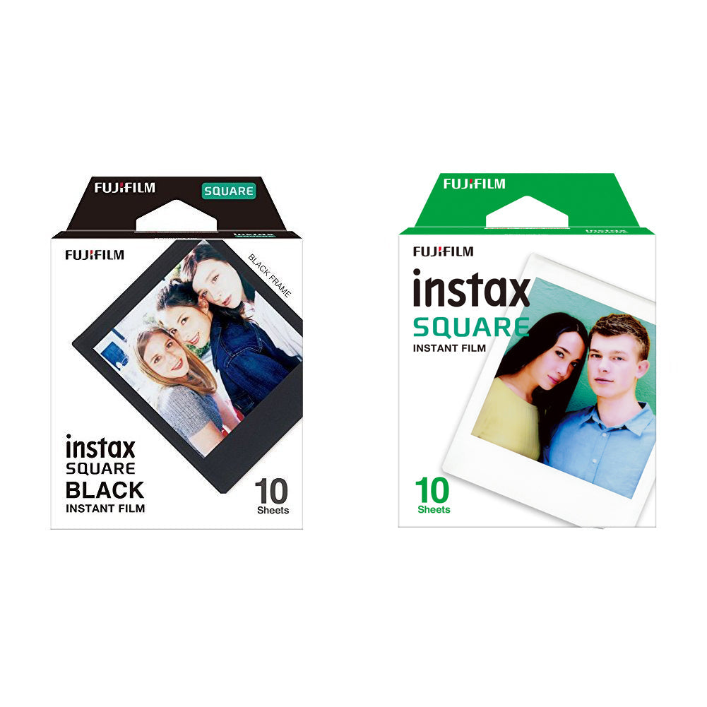 Fujifilm Instax Square 10 shot black & 10 shot white border Film Roll (Pack of 2)