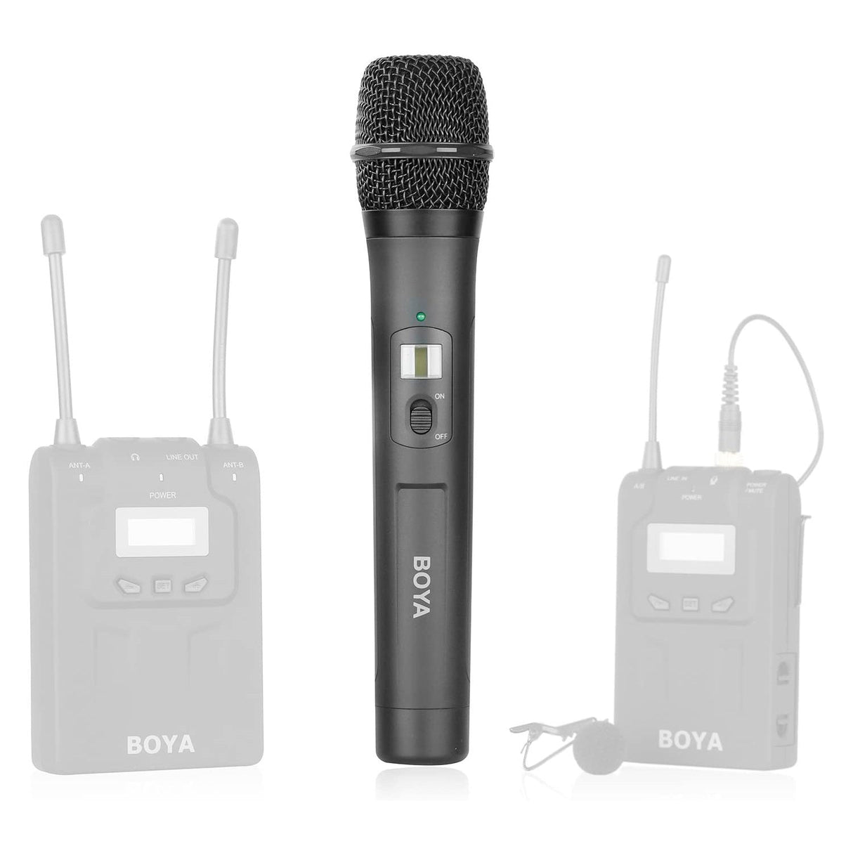 BOYA by-WHM8 Pro 48-Channel UHF Wireless Dynamic Handheld Cardioid Microphone Transmitter for by-WM8 Pro Series Microphone System for Interview Presentation Talk Show Speech